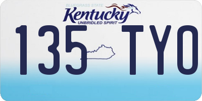 KY license plate 135TYO