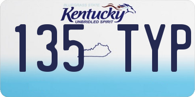 KY license plate 135TYP
