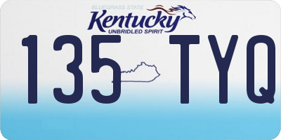 KY license plate 135TYQ