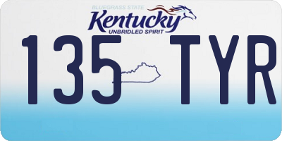 KY license plate 135TYR