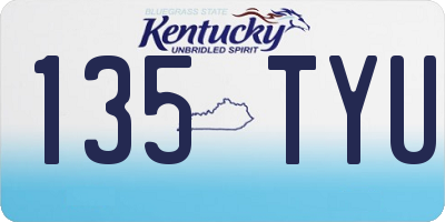 KY license plate 135TYU