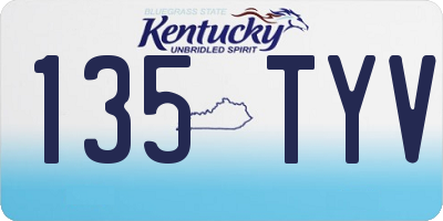 KY license plate 135TYV
