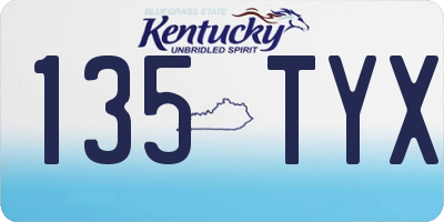 KY license plate 135TYX