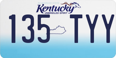 KY license plate 135TYY