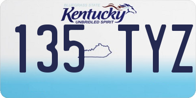 KY license plate 135TYZ