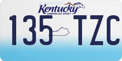 KY license plate 135TZC