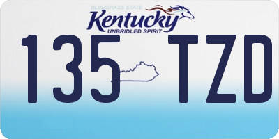 KY license plate 135TZD