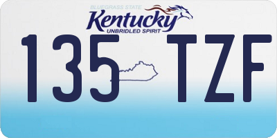 KY license plate 135TZF