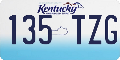 KY license plate 135TZG