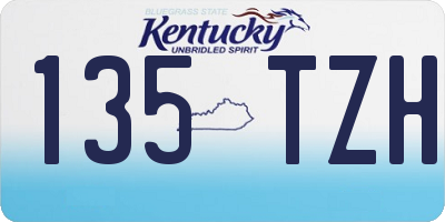 KY license plate 135TZH