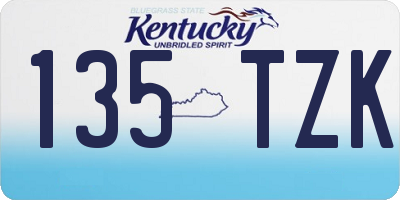 KY license plate 135TZK