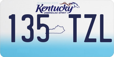 KY license plate 135TZL