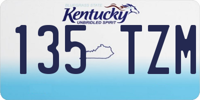 KY license plate 135TZM
