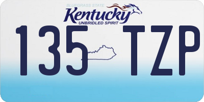 KY license plate 135TZP