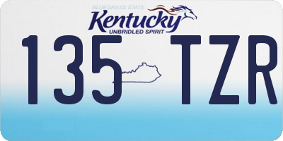KY license plate 135TZR