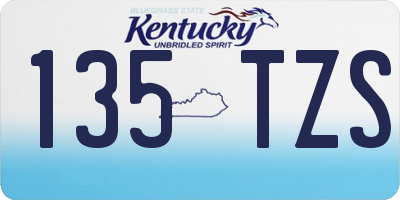 KY license plate 135TZS