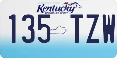 KY license plate 135TZW
