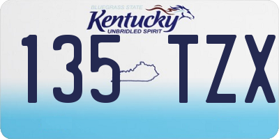 KY license plate 135TZX