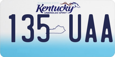 KY license plate 135UAA