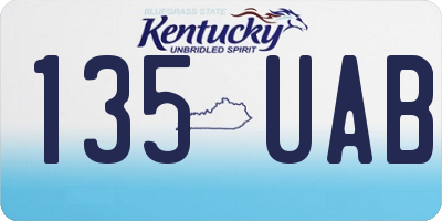 KY license plate 135UAB