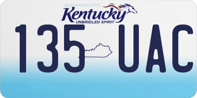 KY license plate 135UAC