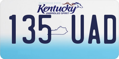 KY license plate 135UAD