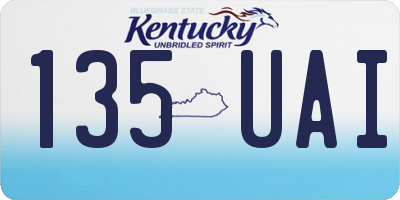 KY license plate 135UAI