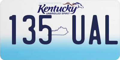 KY license plate 135UAL
