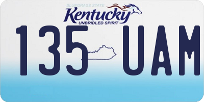 KY license plate 135UAM