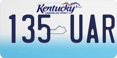 KY license plate 135UAR