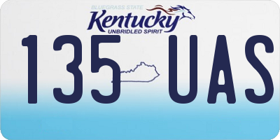 KY license plate 135UAS