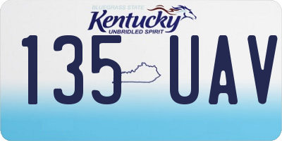 KY license plate 135UAV