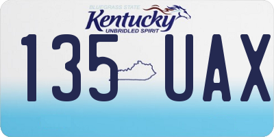 KY license plate 135UAX