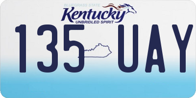 KY license plate 135UAY