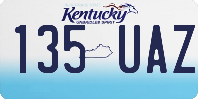 KY license plate 135UAZ