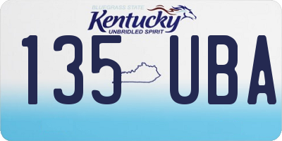 KY license plate 135UBA