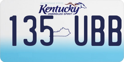 KY license plate 135UBB