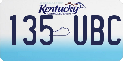 KY license plate 135UBC