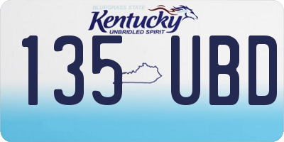 KY license plate 135UBD