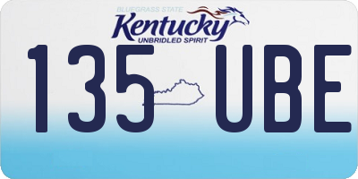 KY license plate 135UBE