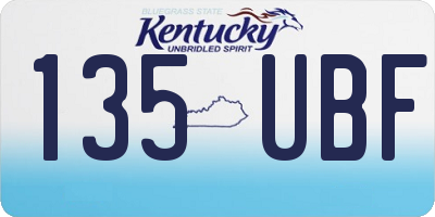 KY license plate 135UBF