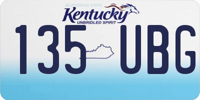 KY license plate 135UBG