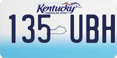 KY license plate 135UBH