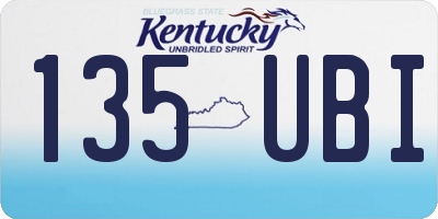 KY license plate 135UBI