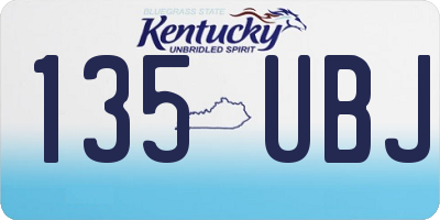 KY license plate 135UBJ