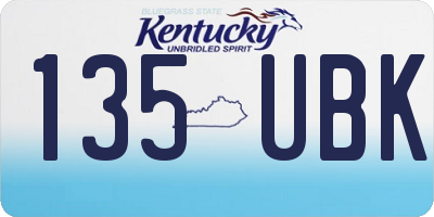 KY license plate 135UBK