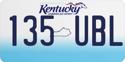 KY license plate 135UBL