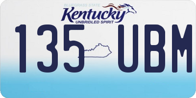 KY license plate 135UBM
