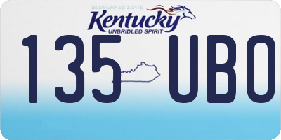 KY license plate 135UBO