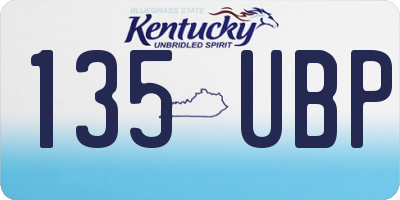 KY license plate 135UBP